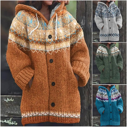 🔥🔥【S~5XL】✨ Jachetă nouă tricotată cu glugă, în mai multe culori, pentru toamnă/iarnă