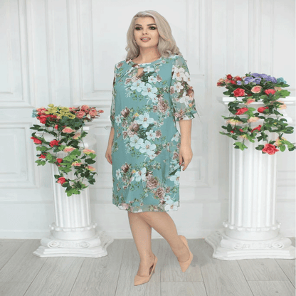 【Promoție de vară】💥【S-5XL】Rochie nouă din șifon cu imprimeu