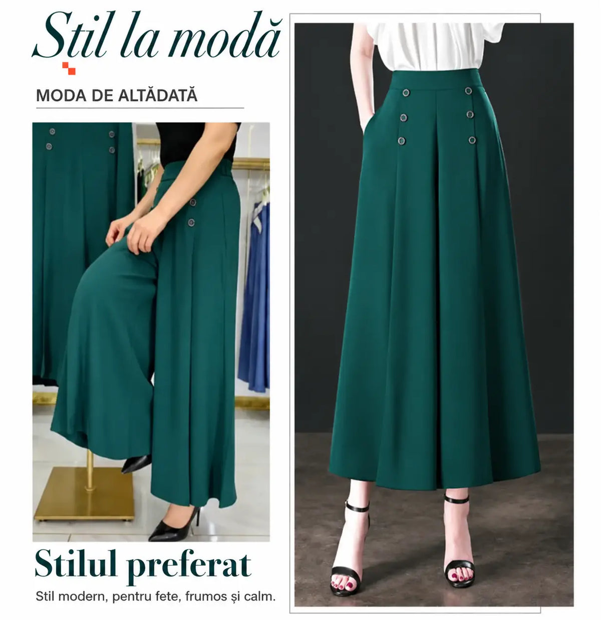 【M-5XL】Pantaloni largi cu pliuri (Reducere de 50% pentru o perioadă limitată)