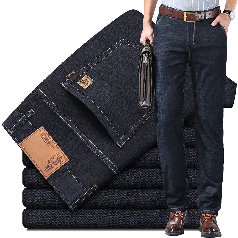 🔥👖【60-110 kg】Blugi bărbătești, simpli, casual, versatili, mărimi mari