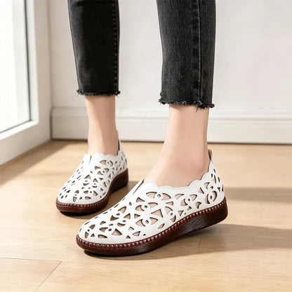 【35-42】Pantofi de damă retro retro respirabili cu vârf rotund