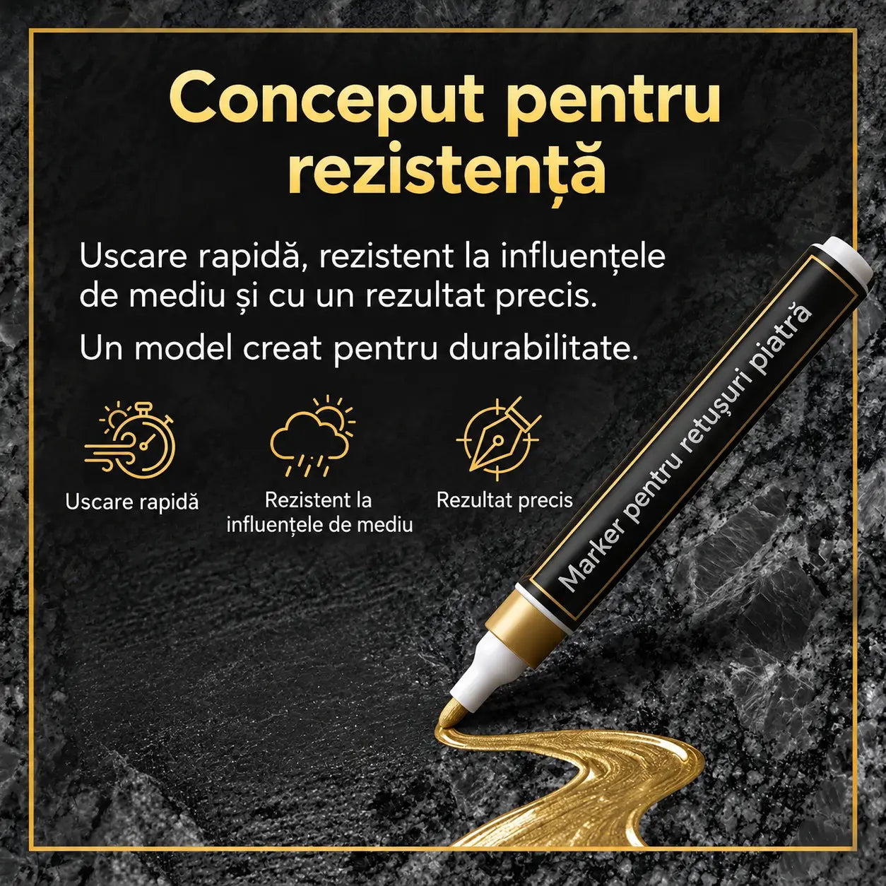【Cumperi 1, primești 1 GRATIS】🖍️ Marker rezistent la apă și decolorare, pentru repararea și refacerea inscripțiilor de pe plăci de piatră