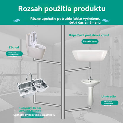 💪Silný prostriedok na odstraňovanie upchatia a korózie potrubí, vhodný na rozpúšťanie olejových škvŕn v toaletách, podlahových odtokoch, kanalizácii a kuchyniach