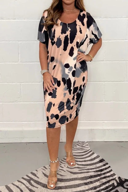 ✨👗Rochie nouă la modă cu imprimeu leopard, design clasic, elegantă și simplă.