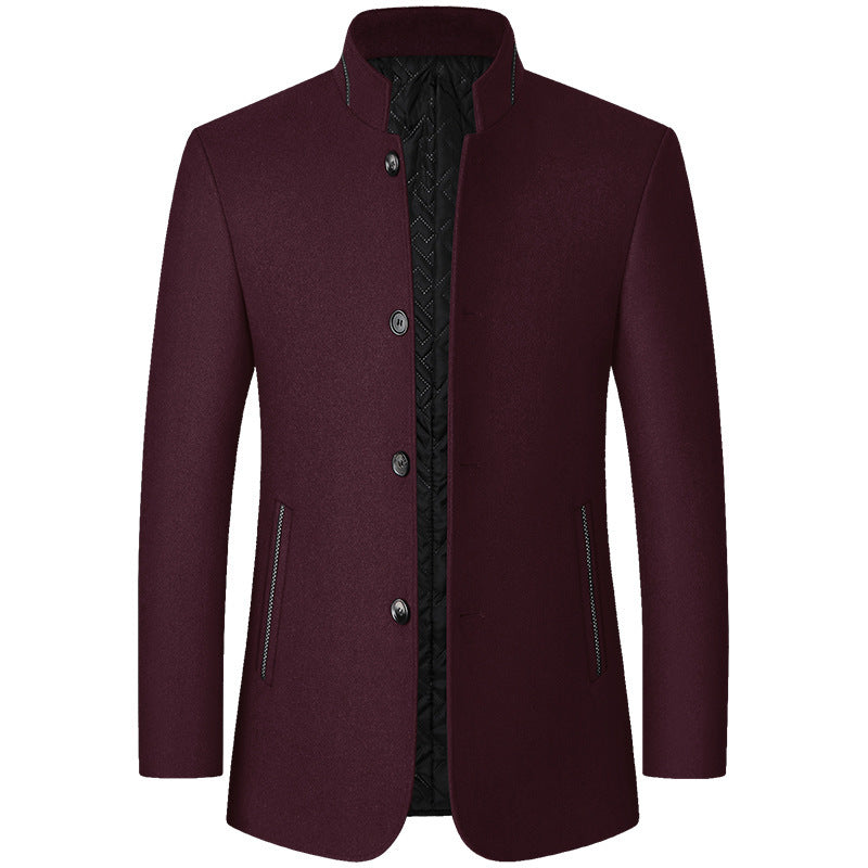 【100% lana de alta calidad】🌞【M-4XL】Chaqueta de lana para hombre, estilo casual, con cuello alto, nueva colección otoño-invierno 2025
