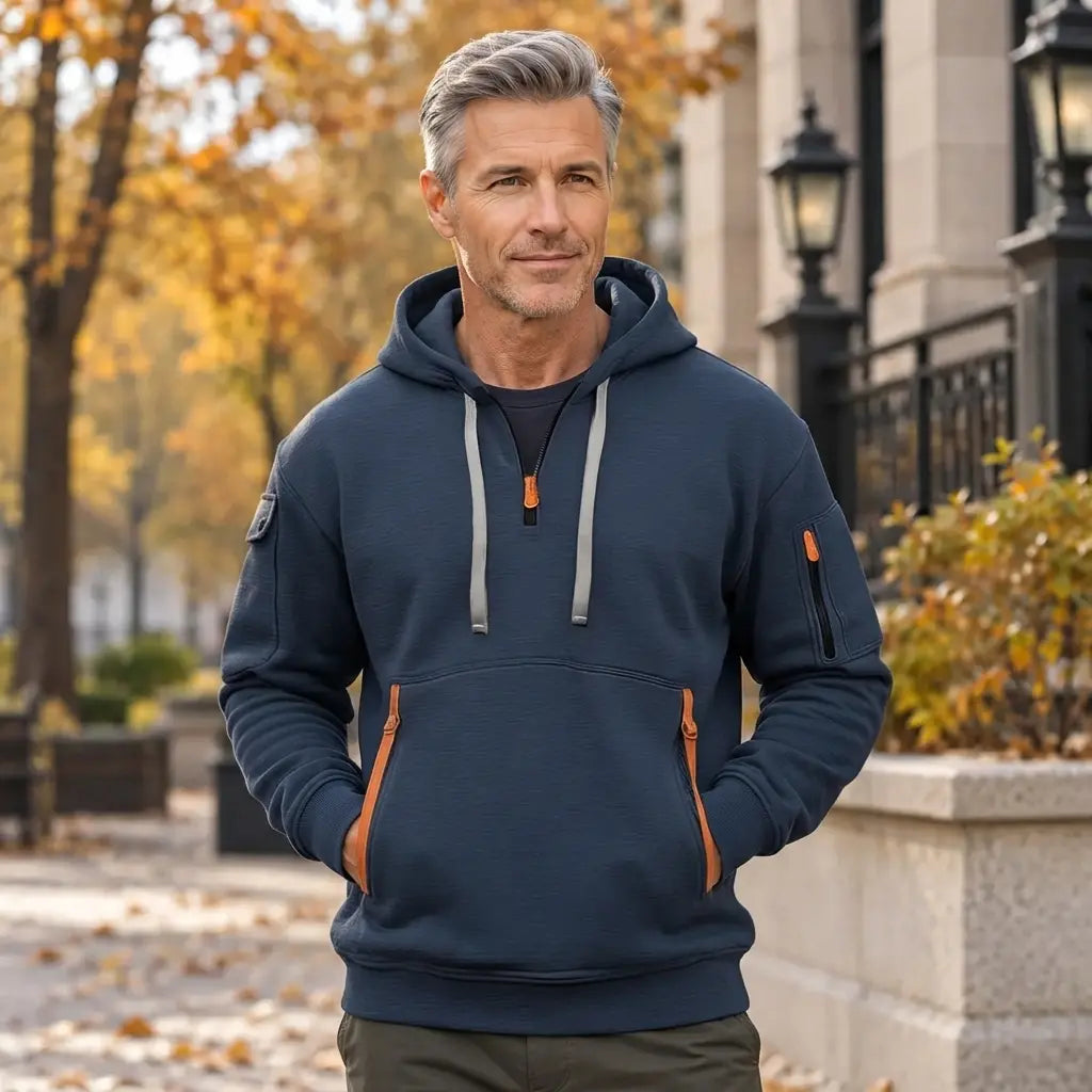 🍂【Ofertă limitată în timp: Reducere 50%🔥】Noutăți toamnă/iarnă: Hanorac bărbătesc cu fermoar și buzunare multiple