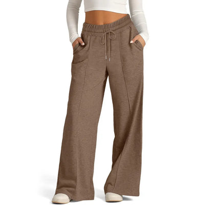 🎁Pantaloni de damă uni, cu talie subțire și croi larg🔥