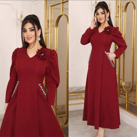 🔥🔥【S-5XL】【40-120kg】🥰 👗Rochie nouă la modă de toamnă și iarnă 2025 cu imprimeu mare