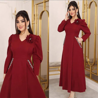 🔥🔥【S-5XL】【40-120kg】🥰 👗Rochie nouă la modă de toamnă și iarnă 2025 cu imprimeu mare