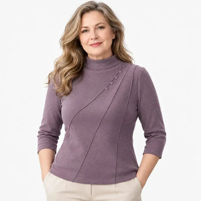 ✨【M-3XL】Bluză cu guler înalt – strat de bază reversibil, din fleece german gros