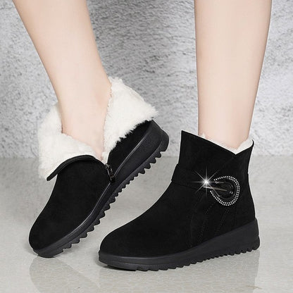 👢【35-40】Noi ghete de damă cu căptușeală groasă din fleece – ghete calde, antiderapante, stil apres-ski