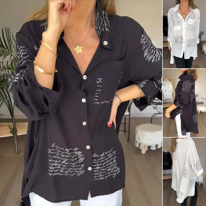 🎁💖Cămașă nouă la modă cu imprimeu pe revere, îmbrăcăminte exterioară la modă, confortabilă și respirabilă