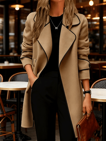 💖🔥【Επίπτωση 50%】[M-4XL] Νέο μοντέλο φθινοπωρινό/χειμερινό 2025, γυναικεία κάρδιган διπλής όψης μέσου μήκους από κασμέρι