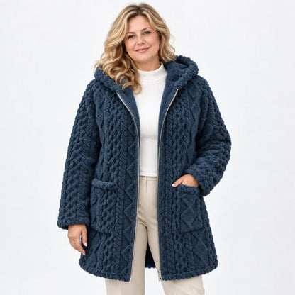 【S–3XL】Cardigan popular pentru femei, cu fermoar, material neted, reversibil și plușat, stil casual, ideal pentru toamnă și iarnă