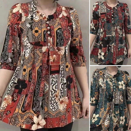 【REDUCERE 50%】🔥【XL-5XL】Bluză vară nouă din șifon super elastic mărime mare