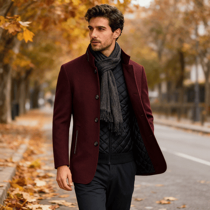 【100% lana de alta calidad】🌞【M-4XL】Chaqueta de lana para hombre, estilo casual, con cuello alto, nueva colección otoño-invierno 2025