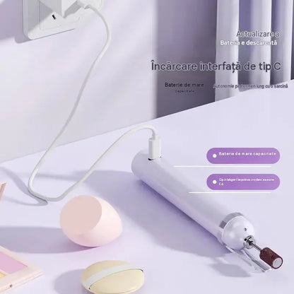 💅 Pila electrică de unghii 2 în 1 cu lampă LED (lampă de uscare + 5 capete de șlefuire)