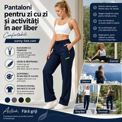 ⏳ Ofertă limitată 🔥 Pantaloni cargo de damă cu croială dreaptă și talie elastică — ideali pentru serviciu, călătorii și purtare zilnică 👖✨