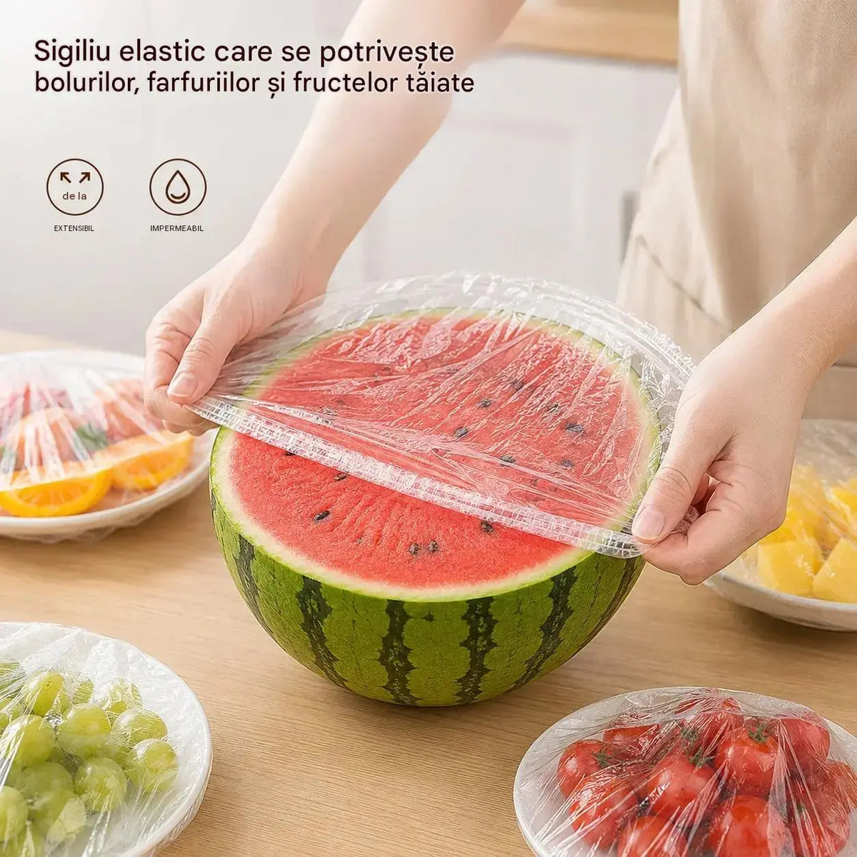 【2 pungi, 200 bucăți】Huse de unică folosință pentru păstrarea prospețimii, din material de uz alimentar