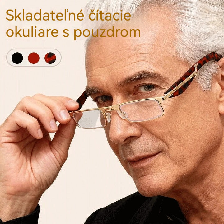 🔥【Kúp 1 a 1 zadarmo】Skladacie okuliare na čítanie s ochranou proti modrému svetlu a puzdrom