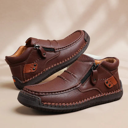 👞🏆【38-48】Ghete de șofat bărbătești din piele de înaltă calitate, lucrate manual, antiderapante - față largă, suport pentru arcul plantar