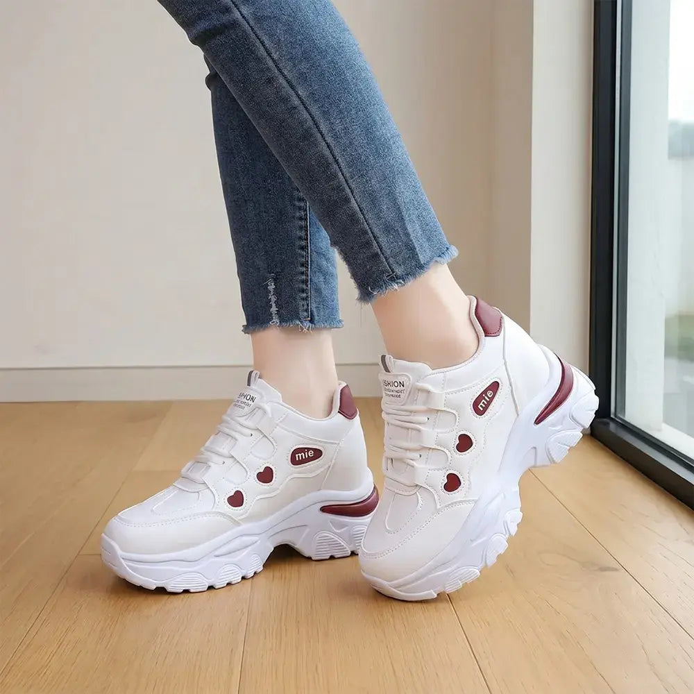 【35-42】👟 Pantofi sport damă cu platformă Chunky Dad – cu pană ascunsă – cu șireturi, pantofi sport casual în combinații de culori 2026