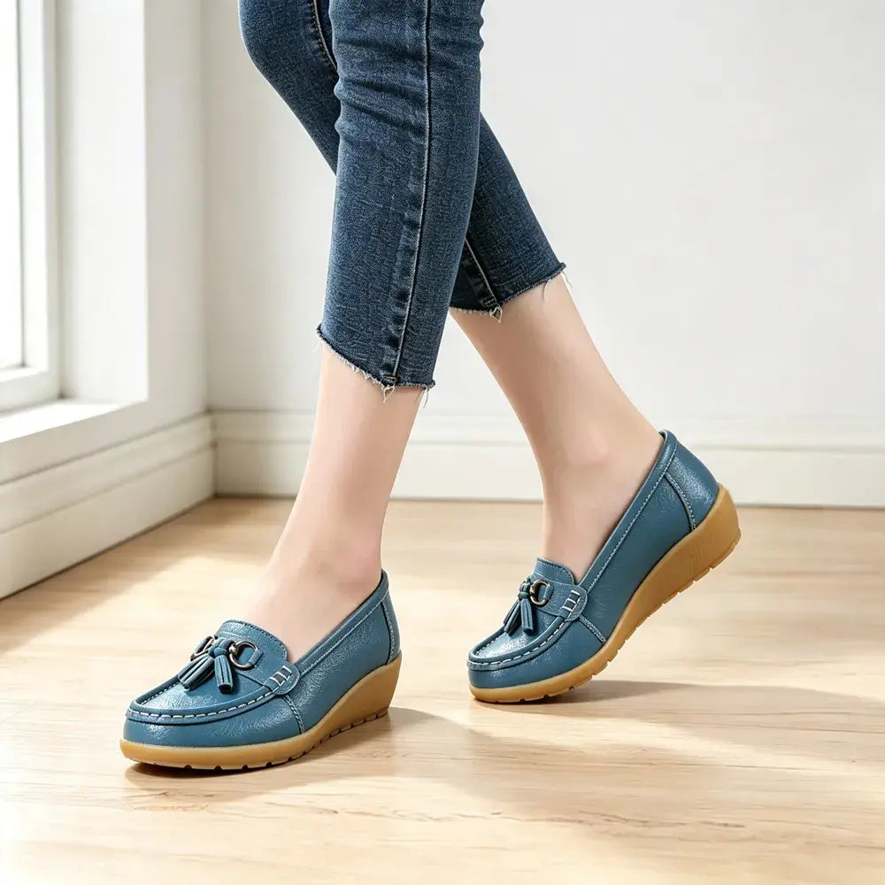 Mocasini de damă din piele naturală – Colecția 2026 (Talpă moale și groasă / Confort maxim pentru plimbări / Mărimi mari 35–44) ✨👞