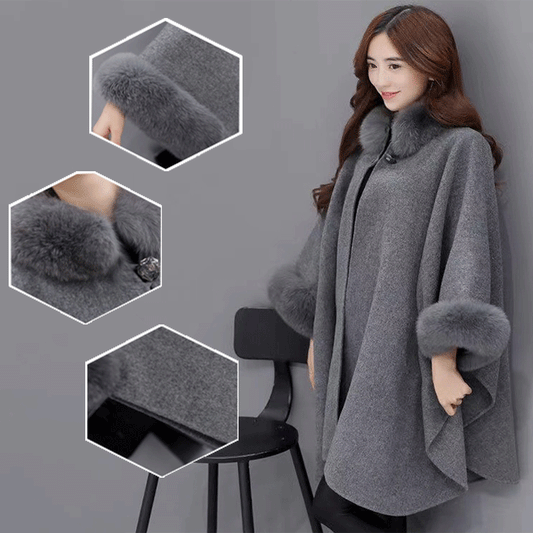 🔥🧥【Promoție de sfârșit de an】【S-5XL】2025 stil nou palton lung de lână și șal pelerina