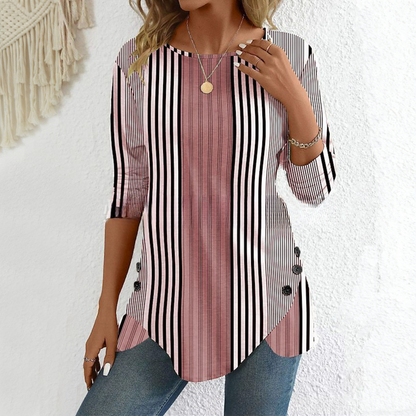 ✨🔥【S-6XL】Cămașă casual cu dungi pentru femei, mărime mare✅️Ramburs la livrare