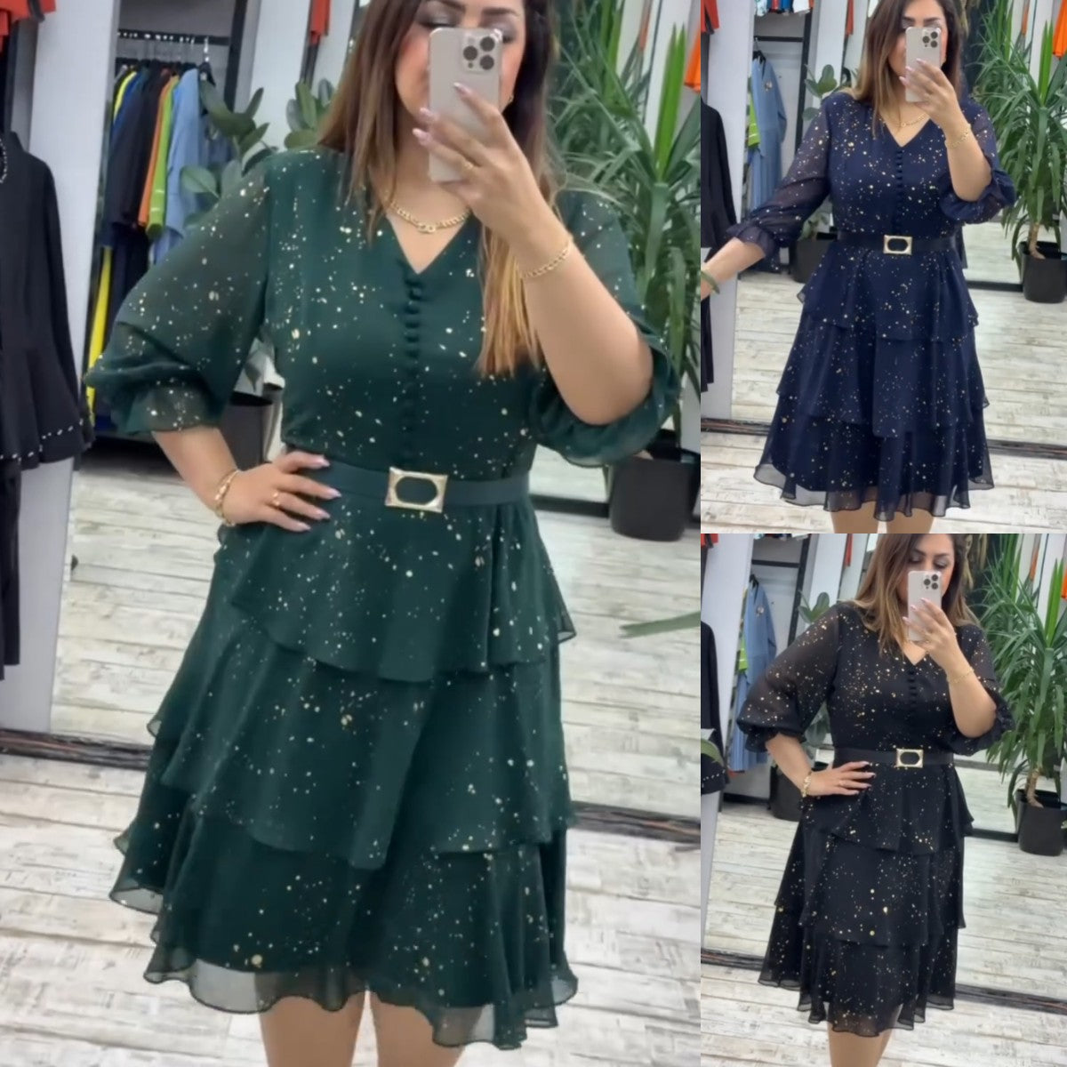 【🥇Vânzare fierbinte】(S-5XL) 💋 Rochie din șifon de înaltă calitate