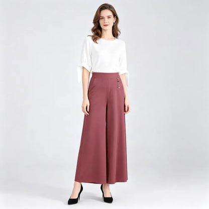 ✨【M-5XL】Pantaloni largi, la modă de vară, confecționați din mătase glacială, respirabili și confortabili.