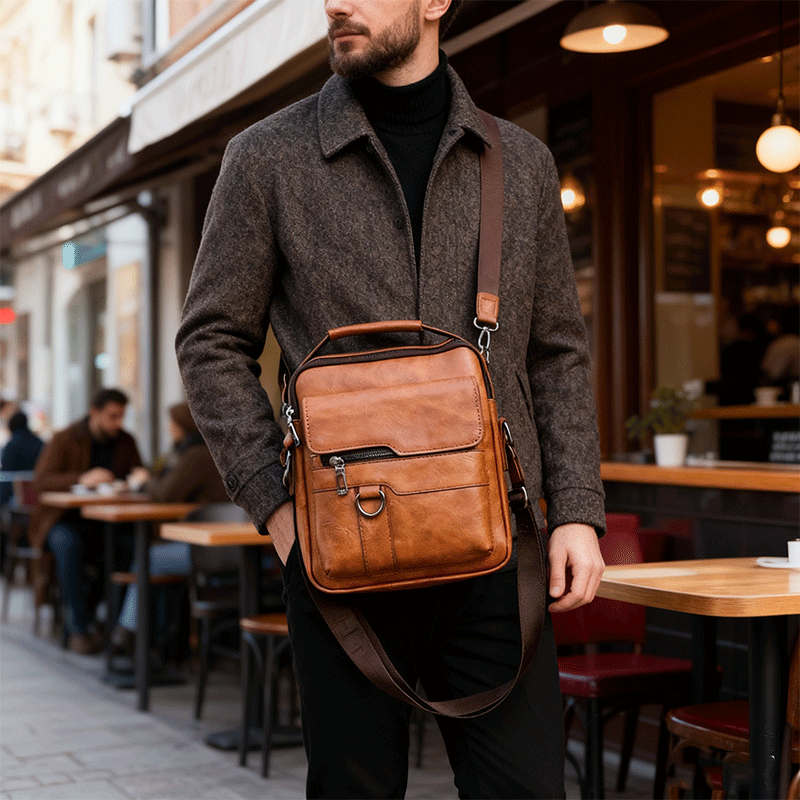 🔥Nová akcia 50% zľava 👜 Moderná a každodenná kožená taška pre mužov, veľká kapacita