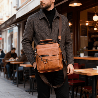 🔥Nová akcia 50% zľava 👜 Moderná a každodenná kožená taška pre mužov, veľká kapacita