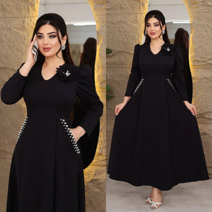 🔥🔥【S-5XL】【40-120kg】🥰 👗Rochie nouă la modă de toamnă și iarnă 2025 cu imprimeu mare