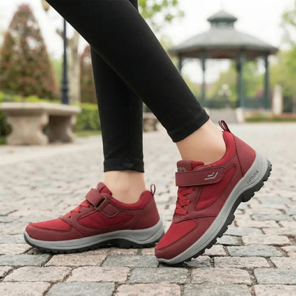 Adidași Ortopedici de Walk / Mers pe Jos pentru Femei – Închidere cu Căptușeală Velcro, Talpă Flexibilă Antiderapantă și Material Respirabil 👟👵🌸
