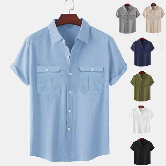 【🏖️🔥Reduceri de vară】Cămașă simplă de in pentru bărbați, model nou de vară 2025【M-5XL】