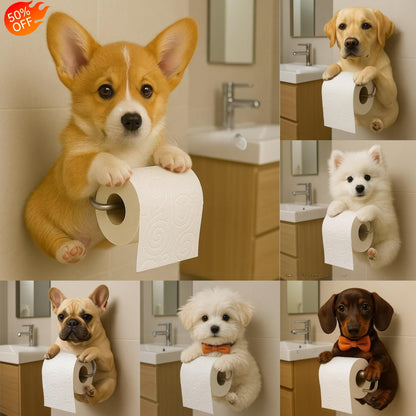 🐕🐕【Cumpără unul, primești unul gratuit】Suport hârtie igienică drăguț cu tematică de cățeluș