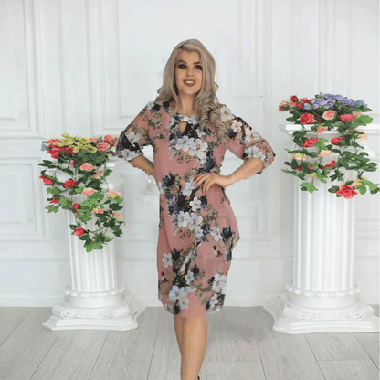 【Promoție de vară】💥【S-5XL】Rochie nouă din șifon cu imprimeu