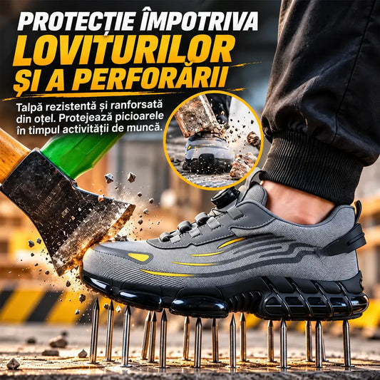 💥 Puțin mai scumpi, dar de calitate foarte bună! Pantofi de protecție rezistenți la impact și perforare, cu elemente de protecție din oțel, confortabili și antiderapanți