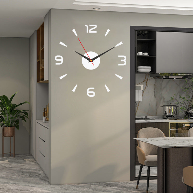 🕑✨Ceas de perete acrilic 3D luminos – nu necesită găurire (montaj necesar)