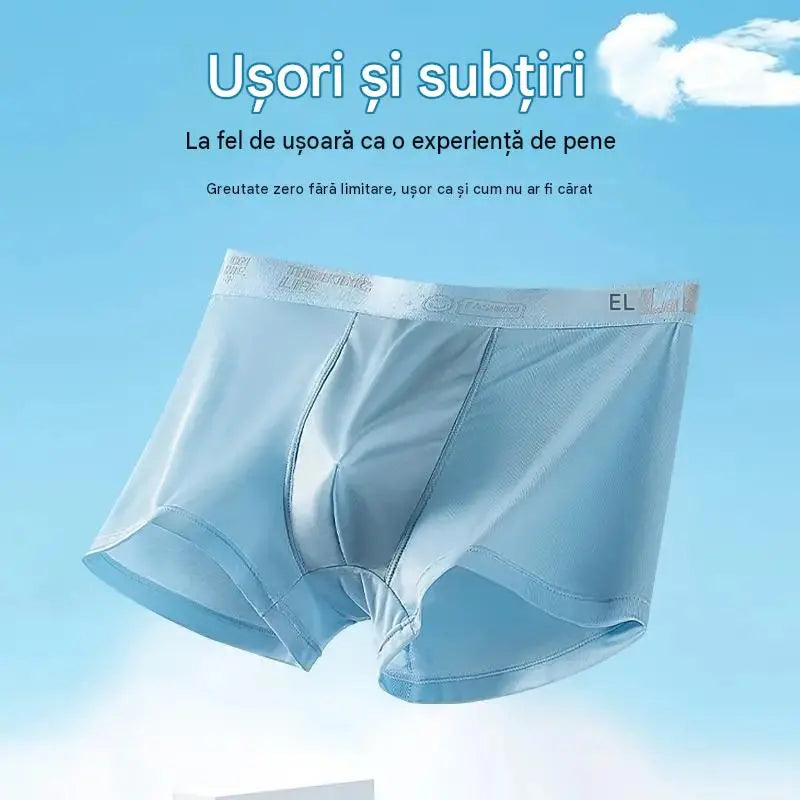 🔥【Set de 6 bucăți】🧊🩲 Lenjerie bărbătească 2026 din mătase rece, ultra-subțire, respirabilă, antibacteriană, cu protecție, calitate AAA