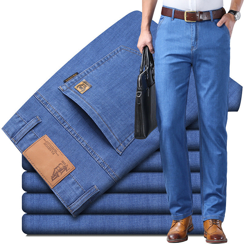 🔥👖【60-110 kg】Blugi bărbătești, simpli, casual, versatili, mărimi mari