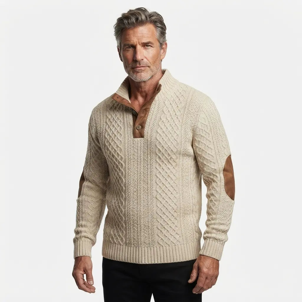🔥【S-5XL】Top casual pentru bărbați, din reiat, cu mâneci lungi, imprimeu 3D și guler ridicat; moale, confortabil, călduros și rezistent la vânt.