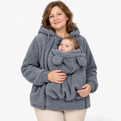 🧸❄️ Jachetă moale din fleece tip „teddy”– ia-ți cu tine bebelușul sau câinele!