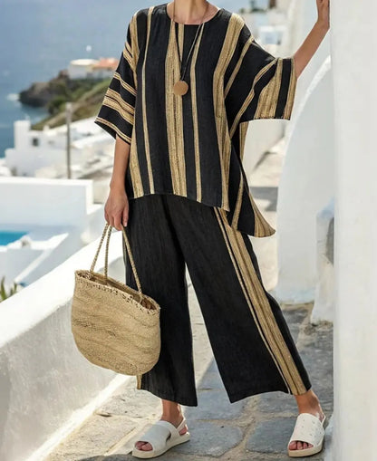 ⏳ Mărimi S-5XL! ⏰ Set lejer și confortabil pentru femei, top cu mânecă scurtă + pantaloni lungi