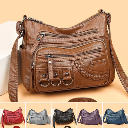 💥【50% reducere pentru o perioadă limitată】👜Geantă crossbody din piele moale, cu capacitate mare, 2026