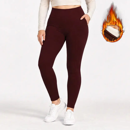 【S-2XL】Colanți termici de iarnă cu talie înaltă și efect modelator în zona abdomenului