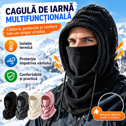 ❄️ Cagulă termică cu acoperire completă și căptușeală din fleece, concepută pentru protecție împotriva frigului chiar și la temperaturi de până la -20°C. ⛷️ Ideală pentru schi, motociclism și activități în aer liber