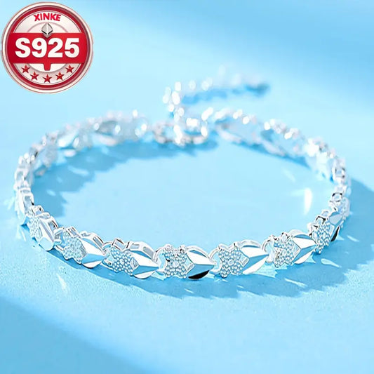 😀👉【Compra 1 y llévate 1 gratis】💖🍀Me encanta esta nueva y elegante pulsera de trébol de cuatro hojas de plata 925 para mujer【30% de descuento por tiempo limitado】
