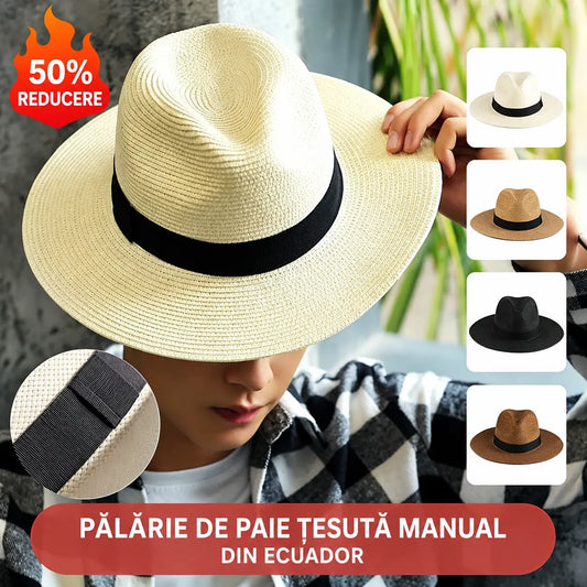 🌿【Plată la livrare】【56–58 cm】Pălărie casual unisex, țesută manual, cu model de palmier